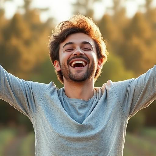 An illustration showing a person feeling energetic and happy, radiating positive energy, symbolizing the benefits of healthy living.