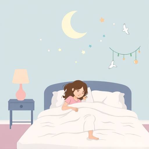 Illustration depicting various aspects of good sleep hygiene.