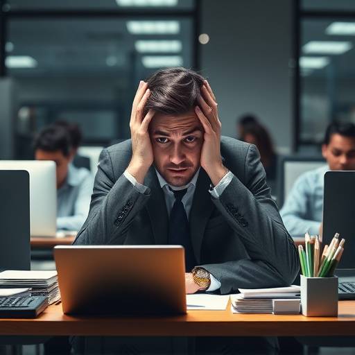 Image illustrating common work-related stressors, such as deadlines and meetings