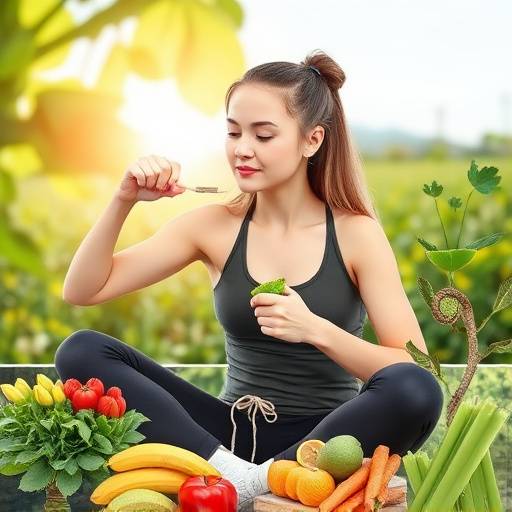 Image illustrating various healthy coping mechanisms, such as exercise, healthy eating, and spending time in nature