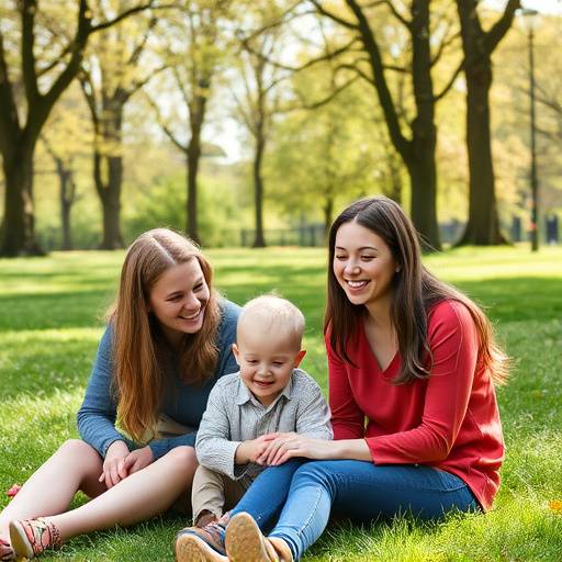 Sarah, a marketing manager, happily spending time with her family at a park